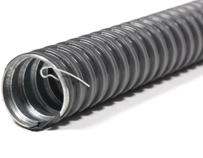 Металлорукав МРПИ НГ в изоляции черный 25 мм с тросом (50м) ЗЭТАРУС