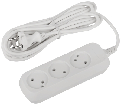 Удлинитель ЭРА Greenline 3 гн. 5 м ПВС 2х0,75 2200Вт (50)