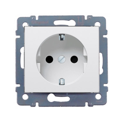 Розетка 1гн с з/к с/п Valena белый (774420)