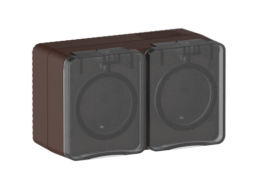 Розетка 2гн с з/к о/п со шт.AtlasDesign PROFI IP54 16А 250B КОРИЧНЕВЫЙ (6/48) ATN546026