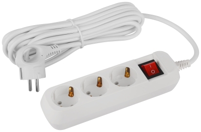 Удлинитель ЭРА Greenline 3 гн. 5 м с з/к с выкл.ПВС 3х1 3500Вт (50)