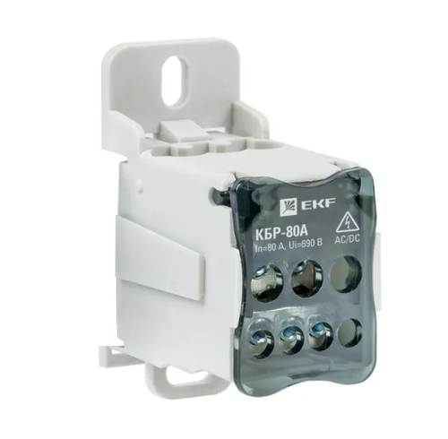 Блок распределительный (КРОСС) КБР- 80А крепеж на монтп  и DIN рейку EKF PROxima РОССИЯ