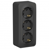 BLANCA О/У РОЗЕТКА 3-я с заземлением без штор. ИЗОЛ.ПЛ.,16А, 250В, АНТРАЦИТ