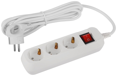 Удлинитель ЭРА Greenline 3 гн. 3 м с з/к с выкл.ПВС 3х1 3500Вт (50)