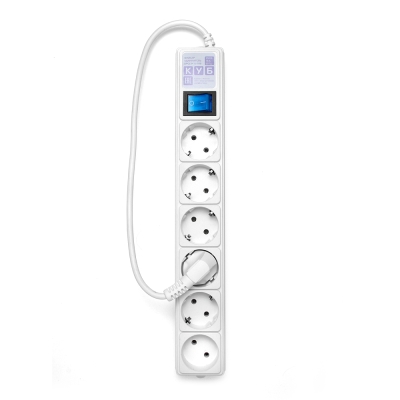 Сетевой фильтр 16А/3,5кВт Power Cube 6гн 5м белый (ПВС 3х1)