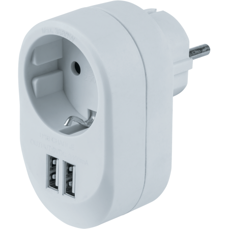 Адаптер Navigator 61454 NAD-USB01-1E-C-WH с/з 1гн. USB3.4A