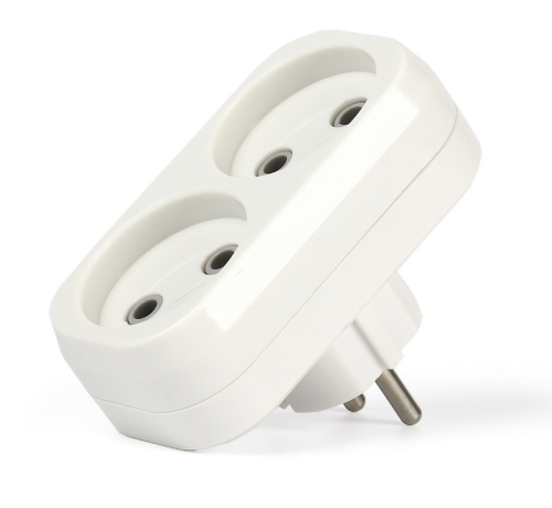 Разветвитель 2гн белый 10А 250B плоский Smartbuy (SBE-10-A02-2)