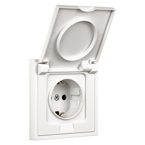 Розетка 1гн сп сз С КРЫШКОЙ белая Капелла Smartbuy (SBE-09w-16-S1-1ZK)_1