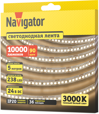 Лента СД Navigator NLS-2835WW240-18-IP20-24V R5 95310
