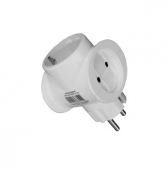 Тройник 2гн 6А+1гн 16А з/к белый Токер ЗТ1 (40)