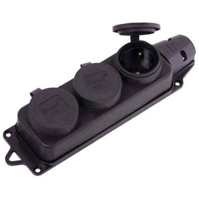 Колодка тройная каучук 1ф 16А/220В (0400-101) (36) Lezard