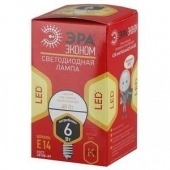 Лампа LED P45- 6w-827-Е14  ЭРА ECO (10/100) (536577)