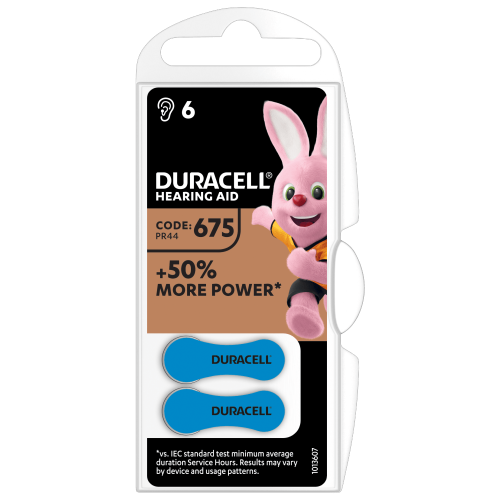 Элемент питания Duracell ZA675 BL6 для слуховых аппаратов (6/60)