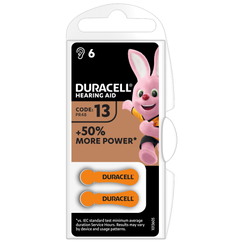 Элемент питания Duracell ZA13 BL6 для слуховых аппаратов (6/60)