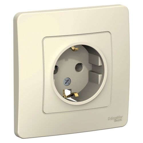 Розетка 1гн с з/к Blanca Молочный  с/п BLNRS001012 (6/60)