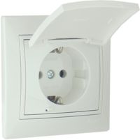 Розетка 1гн з/к крышка MIRA (керам) бел (0202123)