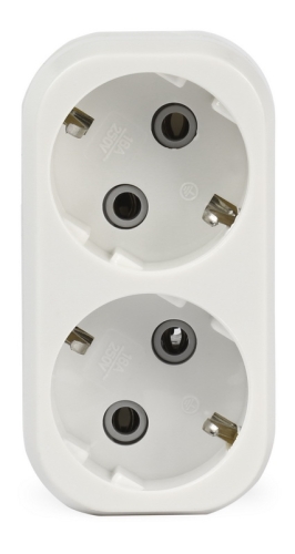 Разветвитель 2гн с з/к белый 16А 250B плоский Smartbuy (SBE-16-A02-2z)