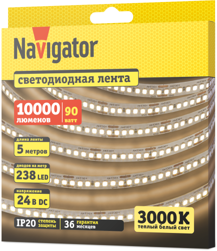 Лента СД Navigator NLS-2835WW240-18-IP20-24V R5 95310