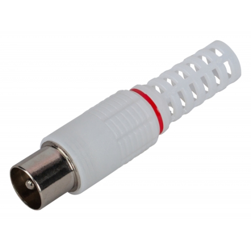 Разъем штекер ТВ ЭРА R-TV04 (100) белый без пайки