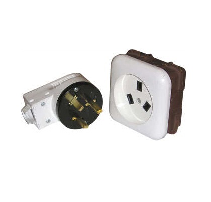 Разъем с/у РОЗЕТКА РС 32-006/ВИЛКА 32-001 32А/250В (АБС) (28) белый