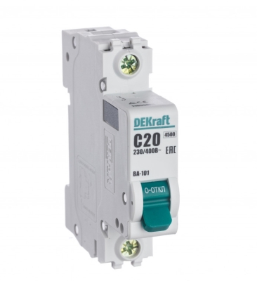 Авт. выкл. 1Р 20А х-ка C ВА-101 4,5кА DEKraftАвт. выкл. 1Р 20А х-ка C ВА-101 4,5кА DEKraft