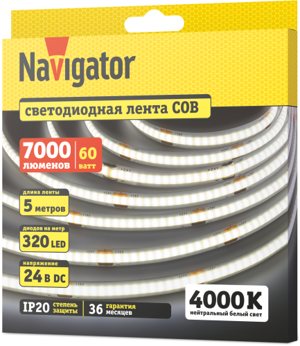 Лента СД Navigator NLS-COBW320-12-IP20-24V R5 95316