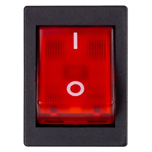 Выключатель клавишный 250В 32А (4с) ON-OFF красный с подсветкой Smartbuy