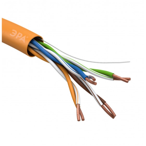 Кабель  U/UTP 4PR 24AWG Cat5e Cu НЕГОРЮЧИЙ (A) HF ЭРА (305) внутренний оранжевый