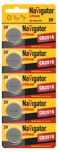 Батарейка Navigator 94763 NBT-CR2016-BP5 (100)