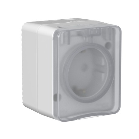 Розетка 1 гн с з/к о/п со шт. AtlasDesign PROFI IP54 16А 250B СЕРЫЙ (12/96) ATN543045