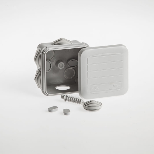 Коробка распр.герм.  68*68*45 IP54 СЕРЫЙ RUVINIL 67031 (132)   для быстрого монтажа