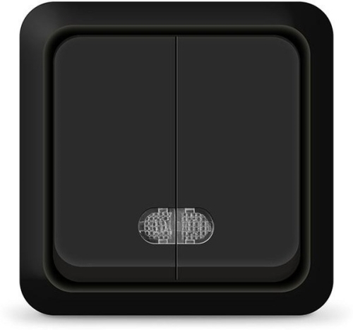 Выключатель 2кл свет оп Олимп черный UNIVersal (2214)