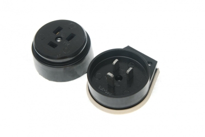 Разъём черн карболит РШ/ВШ 3-х штырьк. с з/к 32А/250В откр/провод Smartbuy (72) (3773)