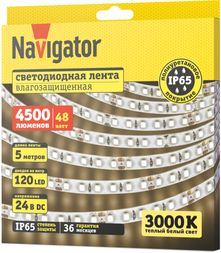 Лента СД Navigator NLS-2835WW182-14-IP20-24V R5 95308
