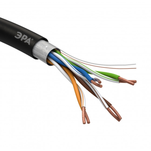Кабель  F/UTP 4PR 24AWG Cat5e AWG CU PE OUTDOOR  экран уличный ЭРА (305)