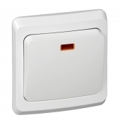 ЭТЮД С/У одноклавишный ПЕРЕКЛЮЧАТЕЛЬ с подсветкой 10 АХ, БЕЛЫЙ, Россия