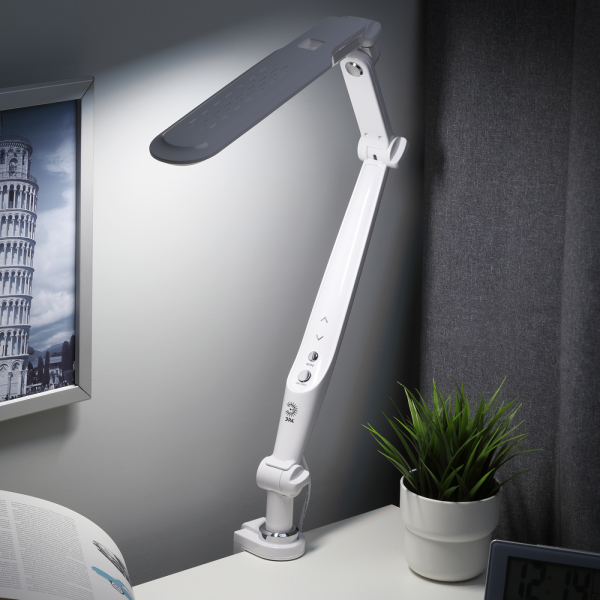 Светильник  LED ЭРА NLED-496-12W-W-W белый светодиодный настольный на струбцине